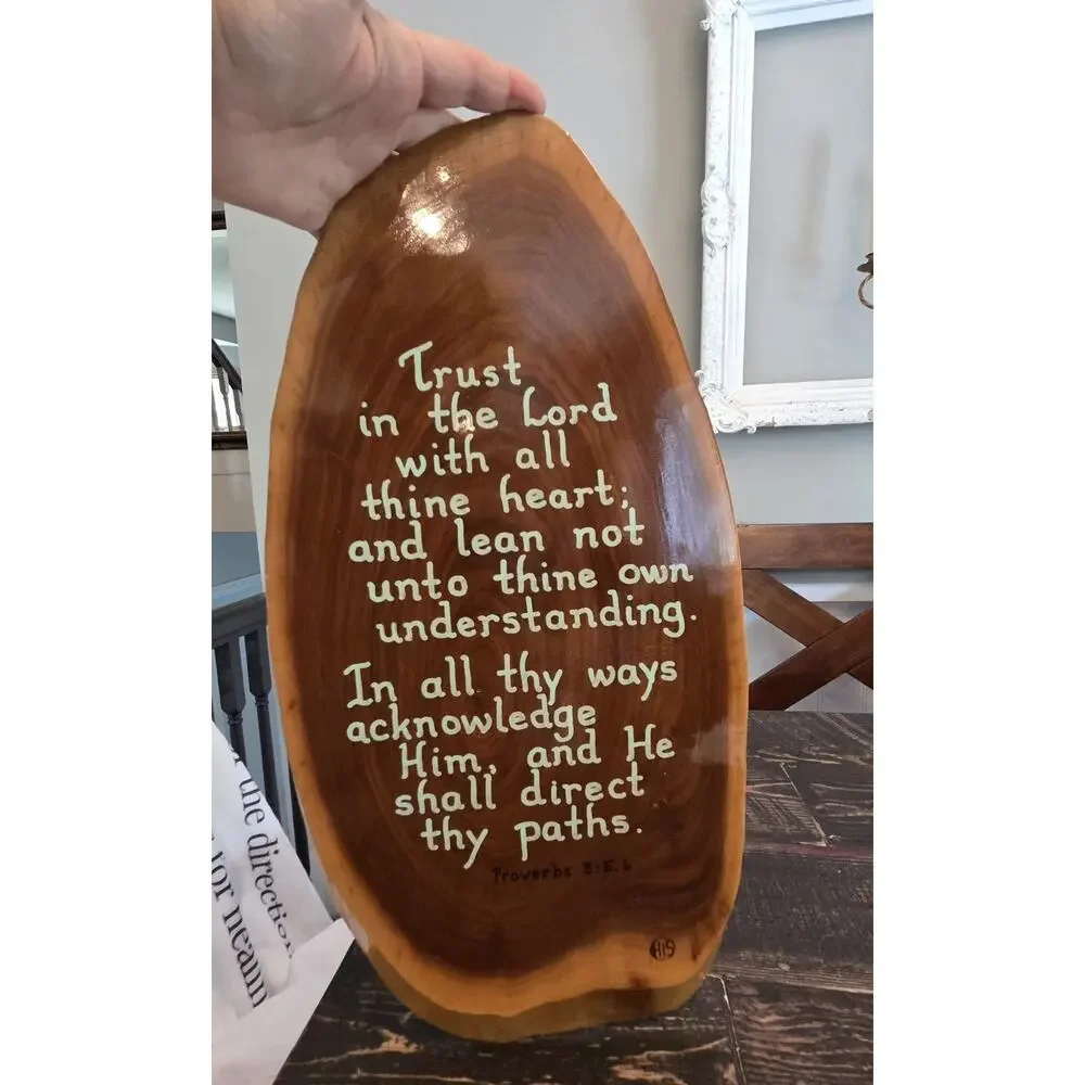 Wooden Plaque Bible Verse Proverbs Trust in the Lord With All Thine Heart
